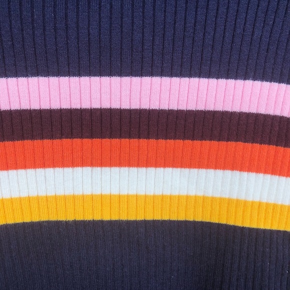 🏷NWT Cropped Navy Striped Turtleneck Sweater - Picture 2 of 4